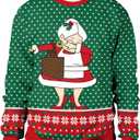 Colorful House Unisex's Ugly Christmas Jumper Sweater Printed Pullover,3D Funny Digital Print Sweatshirt Suit for Men Woman (Green, M)
