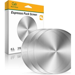 3 Pack Espresso Puck Screen for Breville Espresso Machine Ninja Cafe Luxe, 316 Stainless Steel 0.2mm Ultra-Thin Portafilter Filter Screen, 53.3mm