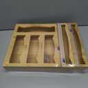 6-in-1 Magnetic Bamboo Drawer Organizer for Kitchen or Fridge, Adjustable Compartment Storage with Foil and Plastic Wrap Dispenser and Cutter  Fits Gallon, Quart, Sandwich, Snack Bags