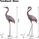 Kircust Garden Crane Statues Patina Heron Decoy, Standing Metal Crane Sculptures Bird Yard Art for Outdoor Decor, 47-48 Inch, Set of 2