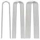 FAAYUCK 6 Inch Landscape Staples, 6 Pack Galvanized Landscape Stakes Heavy Duty Gauge U-Shaped Garden Stakes, Ground Stakes for Weed Barrier Fabric, Irrigation Tubing, Fence, Outdoor Decorations