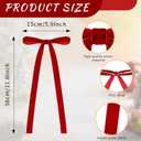 20 Pcs Velvet Bows for Christmas Tree - 5.9" x 11.81" Vintage Rustic Ribbon Bow Ornaments for Xmas Gift Wrapping Garland Wreath Window Fireplace Staircase Holiday Wedding Home Decor (20, Red)