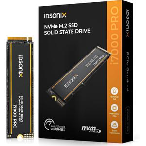 iDsonix M.2 SSD 4TB, PCIe Gen4X4, NVMe SSD M.2 2280, Speeds Up to 7000 MB/s, Internal Gaming Solid State Drive with 3D NAND Flash & Heatsink for PS5, PC, Laptop and Desktop