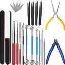 23 Pieces Metal Puzzle Tool Kit, AHIER Metal Model Tool Kit Including Plier Bending Assist Tools File Flat Tweezers Wire Wrapping Rod, 3D Metal Earth Tool Kit Model Building Tools