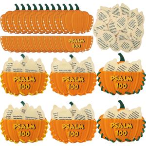 Soulchen 12 Sets Fall Religious Thanksgiving Crafts Harvest Pumpkin Felts Religious Lacing Cards and Christian Scripture Cards DIY Thanksgiving Pumpkin Crafts for Sunday School Activities Church Pray