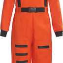 ReliBeauty Boys Girls Kids Children Astronaut Role Play Costume (9-10 YEARS/59.05 IN HEIGHT, Orange)