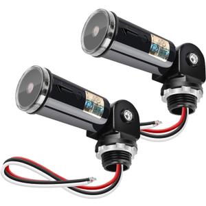 2 Pack Dusk to Dawn Sensor for Outdoor Lighting, 120-277V Photoelectric Switch, UL Listed Photocell Light Sensor Hardwired, IP65 Photocell with Swivel Mount for Most Outdoor Lighting Fixtures