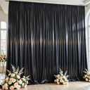 10x10 ft Black Glitter Backdrop Curtain for Parties, Wrinkle Free Satin Photo Backdrop Drapes 2 Panels 5x10FT Shimmer Back Drop Cloth for Wedding Birthday Halloween Photography Background Decor