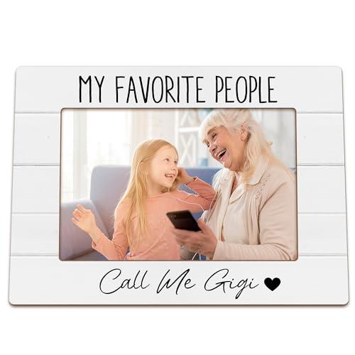 NJKRY Gigi Picture Frames, Gifts for Grandma, Mothers Day Birthday Gift for Grandma Nana Wooden Photo Frames, My Favorite People Call Me Gigi Picture Photo Frame forDesk Table 4X6 Photos
