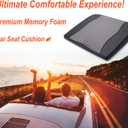 Lofty Aim Car Seat Cushion, Comfort Memory Foam Car Cushions for Driving - Sciatica & Lower Back Pain Relief, Driver Seat Pillow for Auto, Office Chair, Wheelchair - Black&Gray