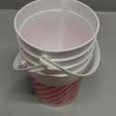 Honeydak 24 Pcs 32oz Christmas Plastic Bucket with Handle 5.3 x 4.8 x 3.7 Inches Reusable Christmas Treat Buckets for Gift Red Green Color Stripes Food Container for Xmas Winter Holidays Party Favors