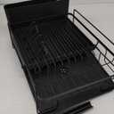 Kitsure Large Dish Drying Rack - Extendable Dish Rack, Multifunctional Dish Rack for Kitchen Counter, Anti-Rust Dish Drainers with Cutlery & Cup Holders 19.2"-26.7" L x 12.9" W, Black (Standard)