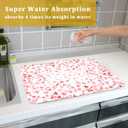 Valentines Day Dish Drying Mat for Kitchen Counter 24x18 Inch Love Drying Mat with Absorbent Reversible Microfiber Pink Heart Dish Drainer Mats Rack Pad for Coffee Countertop Protector