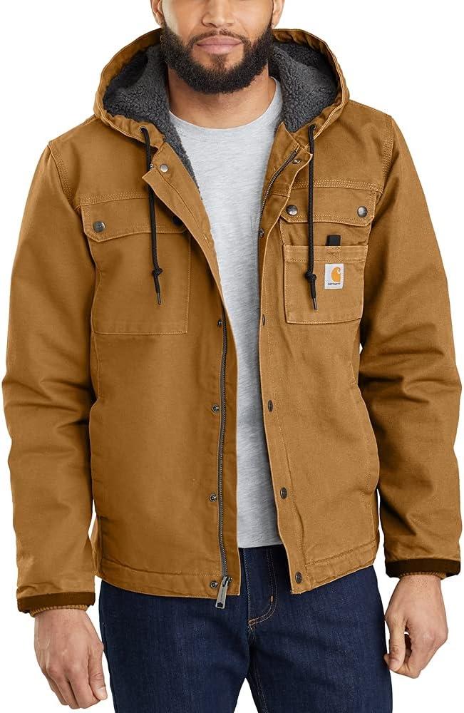 Carhartt Men's Relaxed Fit Washed Duck Sherpa-Lined Utility Jacket, S