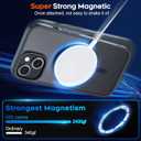 zapica Magnetic for iPhone 15 Case & iPhone 14 Case, [Compatible with MagSafe] [Military Grade Drop Protection] Translucent Matte Shockproof Anti-Scratch Phone Cover, Black