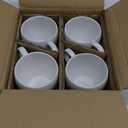 Coffee Mugs Set of 4, Stoneware 16 oz Coffee Cups for Latte, Tea, Milk, Cappuccino, Ceramic Tea Cups for Housewarming Wedding Gift, Microwave & Dishwasher Safe, Matte White