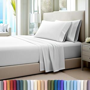 Pizuna Cotton Twin Xl Sheets Set White, 400 Thread Count 100% Long Staple Combed Sateen Cooling Sheets Cotton, 15 Inch Deep Pocket Twin Xl Sheet (White Bedding CottonSheet)