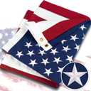 American Flag 4x6 ft 100% Cotton, US Flag USA Banner with Embroidered Stars, Sewn Stripes, Durable United States Flags, Only Indoor Use House Flags