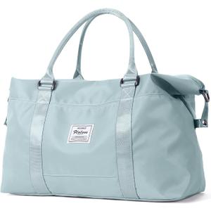 Sport Travel Duffle Bag Large Gym Tote Bag for Women, Weekender Carry on Bag for Airplane, Ladies Beach Overnight Bag Waterproof Luggage Bag with Wet Pocket (Blue)