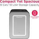 Frigidaire Mini Personal Fridge Cooler, LED Lighted Mirror, 6.5L Capacity, 9 Cans, 100% Freon-Free & Eco Friendly, for Makeup, Skincare, Portable, Black, standard