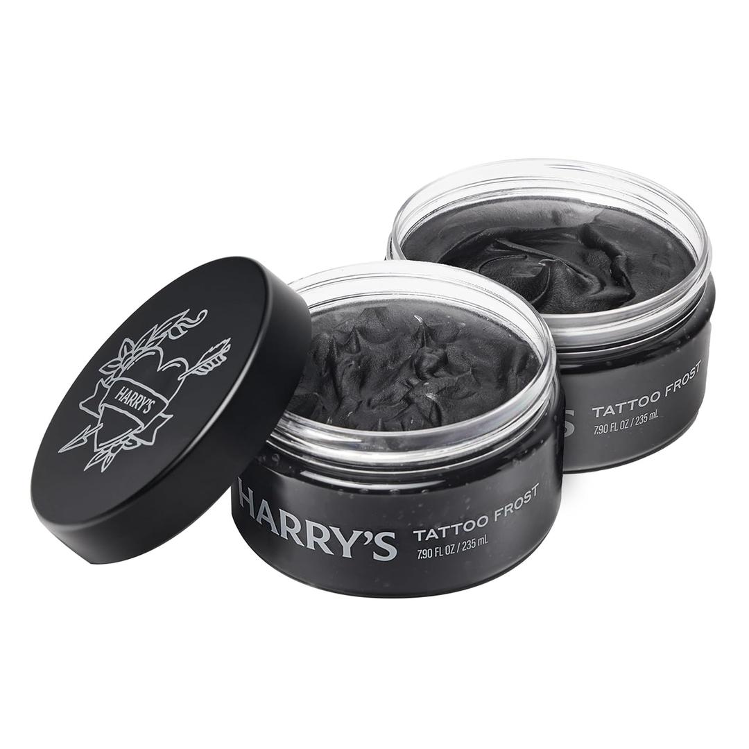 Harrys Tattoo Frost, Tattoo Aftercare Gel for Light Hydration and Cooling Replenishment, Fragrance-Free, Non-Greasy, Petroleum-free, With Pro-Vitamin B5, Pack of 2