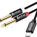 Devinal USB C to 1/4" inch Audio Cable, Type C to Dual 6.35mm TRS Stereo Aux Cord Y Splitter for Smartphone, Tablet, Laptop Link Amplifier, Mixing Console Mixer, Speaker, 10 Feet