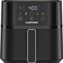 Chefman Air Fryer  6 QT Compact Airfryer for Quick & Easy Meals in Minutes, Features Hi-Fry Technology for Extra Crisp, Touchscreen Controls with 4 Presets, Nonstick & Dishwasher Safe Basket - Black
