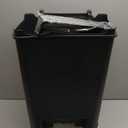 Safco Step On Plastic Trash Can with Foot Pedal, 17 Gallon Garbage Can for Kitchen, Indoor or Outdoor Use, Hands Free, Black