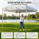 10x10 Pop Up Canopy with Sidewall, Instant Canopy Tent with Organizer Pockets, Carry Bag and One-Person Setup for Parties, Camping, Markets, White