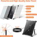 POPOSOAP 20W Solar Water Pump, Solar Powered Water Pump Outdoor with 320GPH Solar Pump, 7 Sprayers, 16.4ft Cable, 6.6ft Tubing for Outdoor Pond, Fish Tank and Garden Water Features