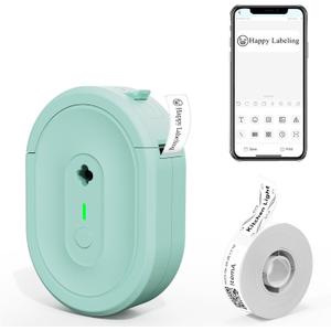 Label Maker Machine with Tape, Portable Bluetooth Label Makers, Inkless Mini Printer Impresora de Etiquetas Multiple Templates for Home School Office Kitchen, Green