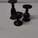 Sziqiqi Pillar Candle Holders Set of 3 Black for Table Mantle Fireplace Decor Modern Farmhouse Home Decor