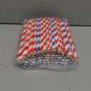 100 Pcs 4th of July Smoothie Straws Large Paper Stripe Straws Red White and Blue Paper for Independence Day Patriotic Themed Party Celebration and Holiday Drinking Favors