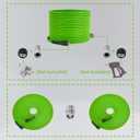 PWACCS Pressure Washer Hose 50 FT x 1/4", Power Washer Hose Kink Resistant, Universal High-Pressure Washing Extension Hoses Replacement, Compatible with M22 Stainless Steel Fittings, 3600 PSI, Green