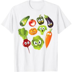 Vegetables Shirt | Cute Veggie Vegan Lovers Tee T-Shirt, S