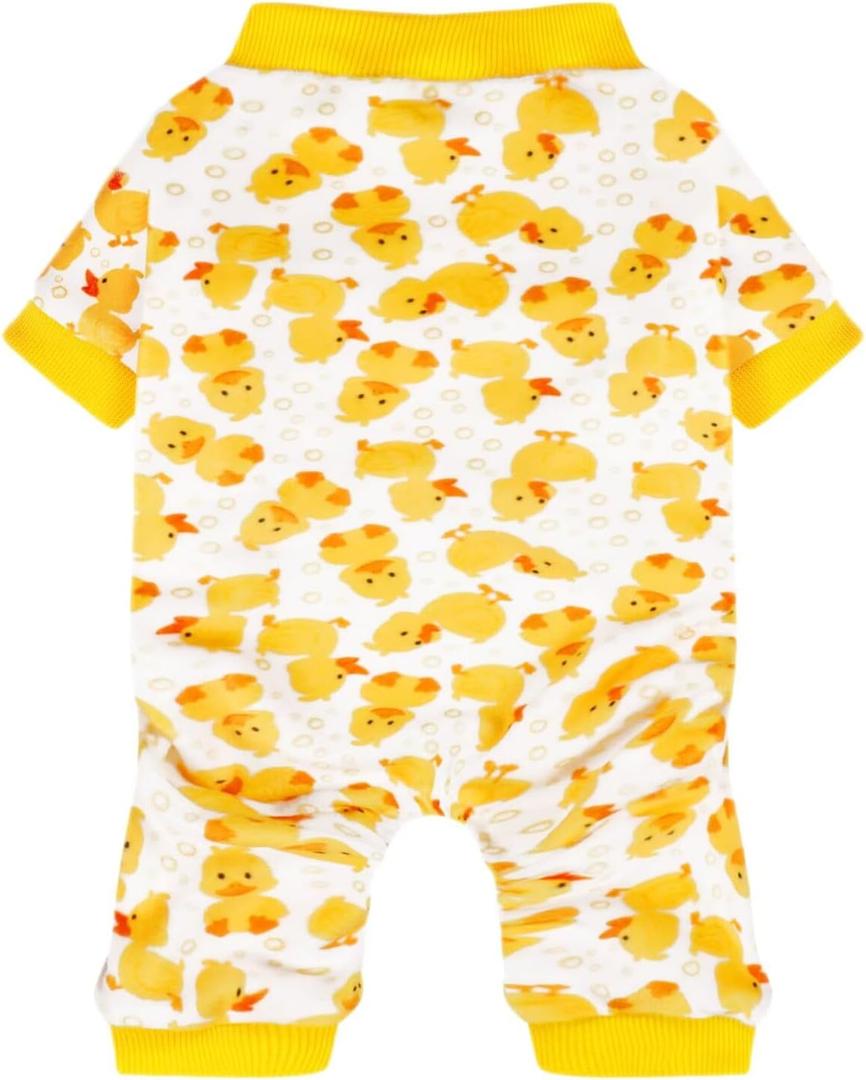Paiaite Dog Pajamas Onesie: Comfortable Four-Legged Apparel for Small, Medium, & Large Dogs, Polyester Material for Comfort, Wrinkle Resistance, Moisture Wicking, Stretchiness Cartoon Duck M