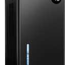 Dehumidifier, Dehumidifiers for Home (1000 sq.ft), 98 OZ Dehumidifier for Basement Bathroom Bedroom, Auto Shut Off Dehumidifiers, Timer Setting, Digital Display, Drain Hose, 7 Colors Light, Black