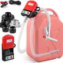 Fuel Transfer Pump with 5 Can Adapters, 3.8 GPM Gas Can Pump with 78.7" Extra Long Hose, 12V DC and Battery Powered Portable Fuel Pump for Oil, Gasoline, Diesel, DEF