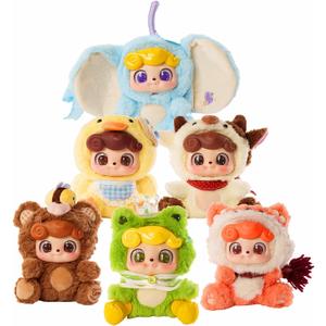 Baby Three Q.Kid Plush Blind Box，Animal Preschool Series Plush Toy Keychain & Bag Charm Collectible Cut Birthday Gifts for Girl 1PC (1 of 7 Possible Styles) 7 in