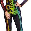 KatchOn Multicolor Skeleton Bodysuit - Women's Halloween Costume (Large)