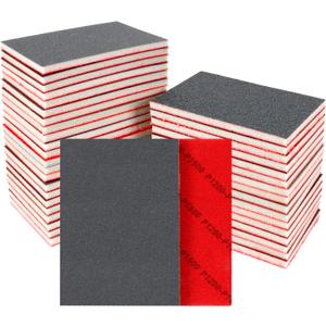 24 Pcs Sanding Sponge 1200-1500 Grit, Washable & Reusable Sanding Blocks for Wood, Metal, Drywall, Glazing, Wet Dry Sandpaper for Smooth Finishing (Red)
