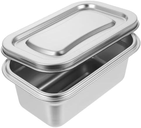 Alipis Ice Cream Box Ice Cream Container Household Freezer Containers Fridge Accessory Stainless Freezer Container Fridge Supply Home Accessory