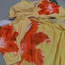 Blooming Jelly Womens Bikini Sets 3 Piece Swimsuits High Waisted Bathing Suit with Sheer Cover Up Swim Skirts, Yellow Orange (L)