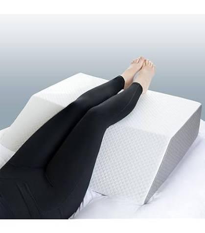 CRAURU Massage Table Bolster Pillow for Leg Support,Durable 30D Foam with Easy-Clean PUCover,Trapezoidal Elevating Leg Wedge for Physical Therapy 20.4 x 18.5 x 9 Inch(Black)