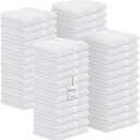 Avalon Towels Cotton Washcloths  (Pack of 48) Size 12x12 Inches, 100% Ring Spun Cotton, Soft & Absorbent Face Towels, Gym Towels, Hotel and Spa Quality, Reusable Fingertip Towels (White)