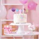 ASTARON 50 Pcs Ball Cake Topper Sticks Mini Balloons for Cake Decorating Supplies Foam Balls Cake decorations for Party Cake Birthday Cake Toppers Decorations (Pink，Purple，Blue)