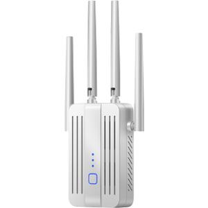 WiFi Extender Signal Booster AC1200 Long Range Dual Band 5.8GHz & 2.4GHz, WiFi Booster Covers Up to 15999 Sq.ft, 1-tap Setup, One Ethernet Port