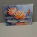 Lotus Wall Art Zen Floral Botanical Wall Decor for Bathroom Yoga Room Abstract Orange Flower Paintings Water Lily Canvas Prints Artwork Living Room Bedroom Spa Meditation Home Decorations 12x16"