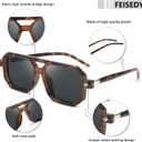 FEISEDY Vintage Square 70s Flat Aviator Sunglasses Women Men Classic Retro Stylish Frame UV400 Sunglasses B2622