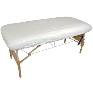 Body Linen Massage Table Cover - Reusable Barrier with Wipe Clean Surface. Waterproof PUL Material, Machine Washable. Protects Massage Table, Warmer and Pad (1 Count (Pack of 1), White)